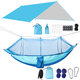 1-2 Person Camping Hammock+Mosquito Net Mesh+Rain Tarp Cover Sleeping Bed Swing Chair Outdoor Hunting Climbing