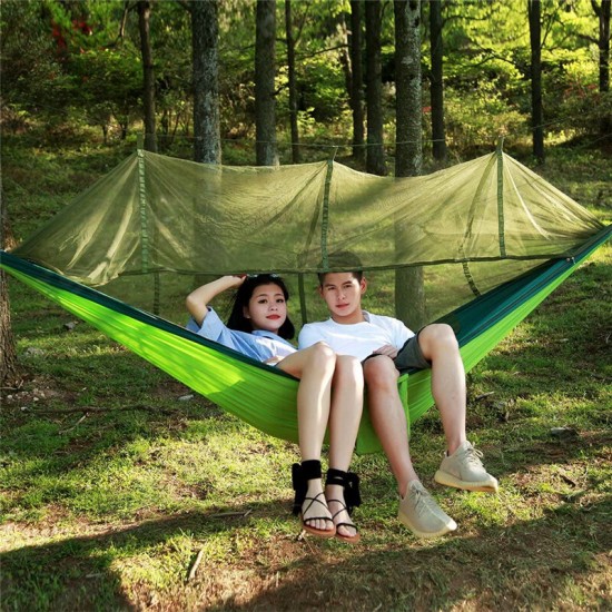 1-2 Person Camping Hammock+Mosquito Net Mesh+Rain Tarp Cover Sleeping Bed Swing Chair Outdoor Hunting Climbing