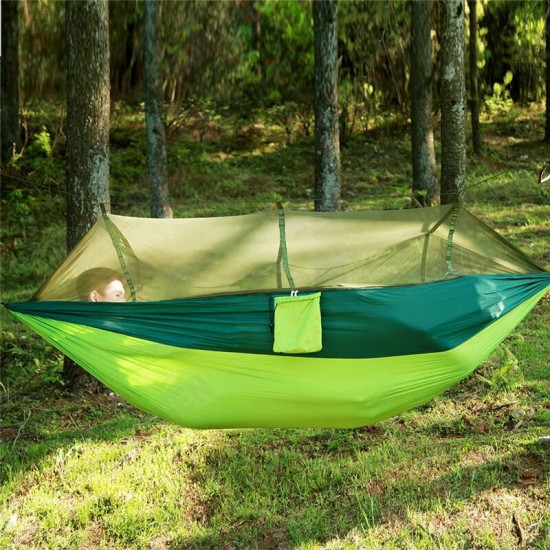 1-2 Person Camping Hammock+Mosquito Net Mesh+Rain Tarp Cover Sleeping Bed Swing Chair Outdoor Hunting Climbing