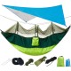 300KG Load 18pcs/set Lightweight Portable Camping Hammock and Tent Awning Set Rain Fly Tarp Mosquito Net Canopy 210T Nylon Hammocks, Waterproof