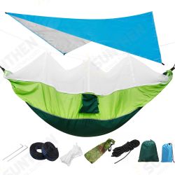300KG Load 18pcs/set Lightweight Portable Camping Hammock and Tent Awning Set Rain Fly Tarp Mosquito Net Canopy 210T Nylon Hammocks, Waterproof 300KG Load 18pcs/set Lightweight Portable Camping Hammock and Tent Awning Set Rain Fly Tarp Mosquito Net Canopy 210T Nylon Hammocks, Waterproof