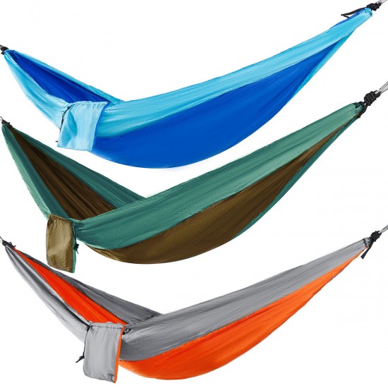 Double Person Hammock Nylon Swing Hanging Bed Outdoor Camping Travel Max Load 300kg