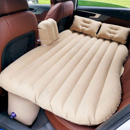 SUV Inflatable Air Mattresses Car Back Seat Sleep Bed Camping Travel Flocking Pad Cushion