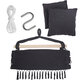 Max 330Lbs/150KG Hammock Chair Hanging Rope Swing with 2 Cushions Included Large Tassel Hanging Chair with Pocket Max 330Lbs/150KG Hammock Chair Hanging Rope Swing with 2 Cushions Included Large Tassel Hanging Chair with Pocket