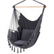 Max 330Lbs/150KG Hammock Chair Hanging Rope Swing with 2 Cushions Included Large Tassel Hanging Chair with Pocket