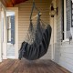 Max 330Lbs/150KG Hammock Chair Hanging Rope Swing with 2 Cushions Included Large Tassel Hanging Chair with Pocket