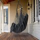 Max 330Lbs/150KG Hammock Chair Hanging Rope Swing with 2 Cushions Included Large Tassel Hanging Chair with Pocket