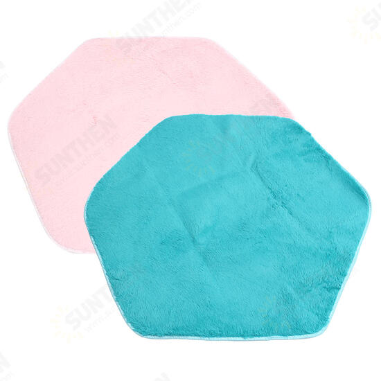 Non-slip Baby Play Mat Short Hair Game Plush Mat Kids Tent Hexagon Princess Castle Playhouse Pad