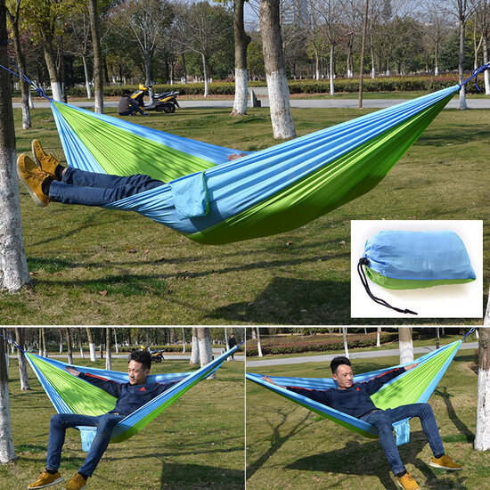 Outdoor Camping Hammock Parachute Cloth Lightweight Nylon Portable Hammock For 1-2 People 260 x 140CM Outdoor Camping Hammock Parachute Cloth Lightweight Nylon Portable Hammock For 1-2 People 260 x 140CM