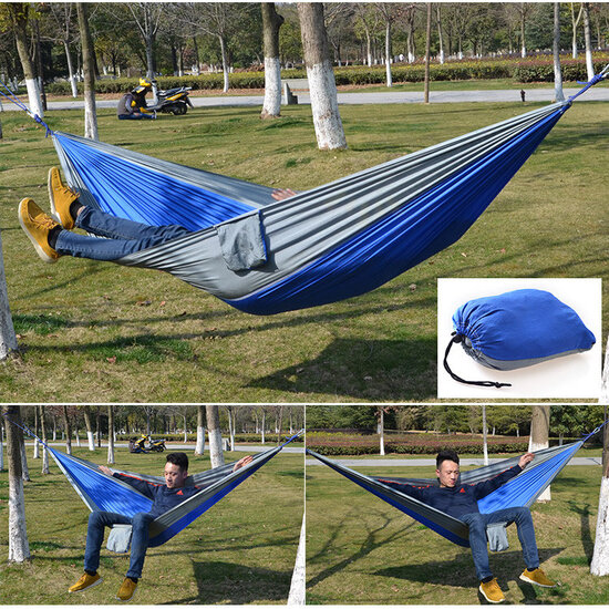Outdoor Camping Hammock Parachute Cloth Lightweight Nylon Portable Hammock For 1-2 People 260 x 140CM Outdoor Camping Hammock Parachute Cloth Lightweight Nylon Portable Hammock For 1-2 People 260 x 140CM