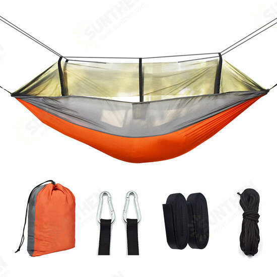 Outdoor Camping Lightweight Picnic Hammock with Mosquito Net 1-2 Person Portable Backpack Hammock Sleeping Mattress