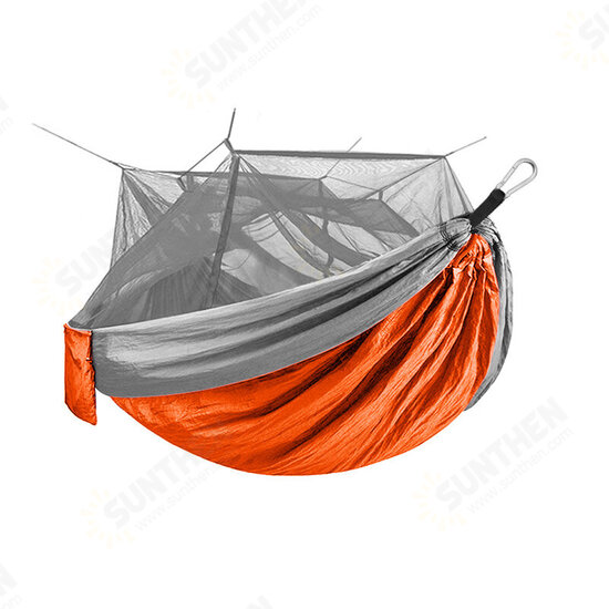 Outdoor Camping Lightweight Picnic Hammock with Mosquito Net 1-2 Person Portable Backpack Hammock Sleeping Mattress