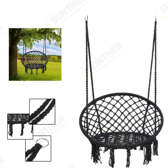 Outdoor Hanging Hammock Woven Rope Chair Seat Indoor Bedroom Children Round Swing Bed