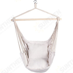 Outdoor Leisure Swing Chair Indoor Rocking Chair Canvas Hammock For Camping Hiking Picnic - White Outdoor Leisure Swing Chair Indoor Rocking Chair Canvas Hammock For Camping Hiking Picnic - White