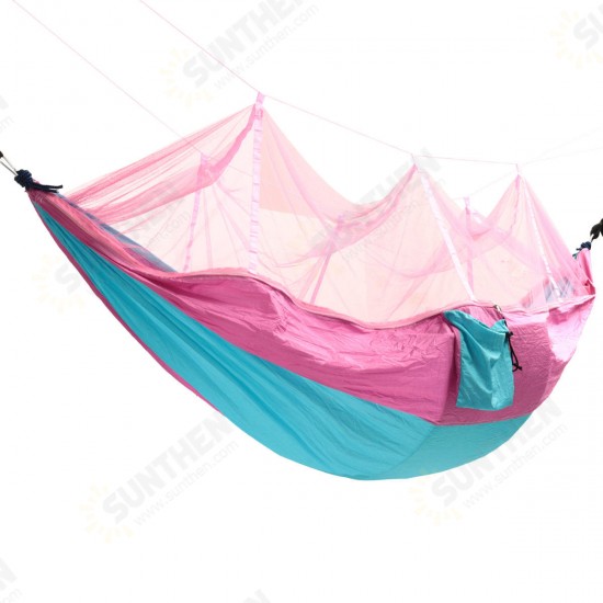 Outdoor Mosquito Net Double Hammock Hanging Swing Bed Parachute Nylon For Camping Travel