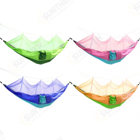 Outdoor Mosquito Net Double Hammock Hanging Swing Bed Parachute Nylon For Camping Travel