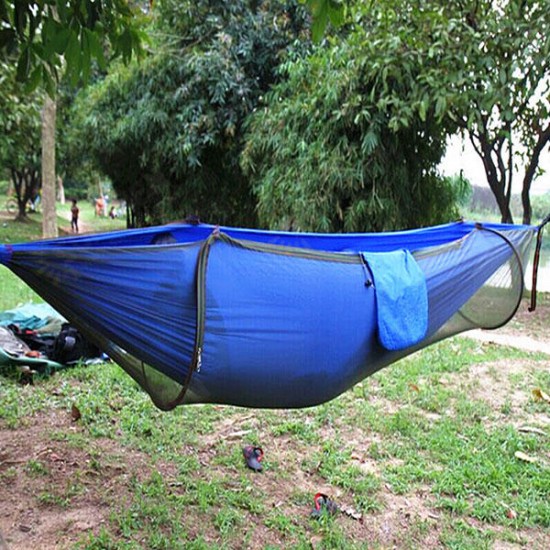 Outdoor Portable Camping Parachute Hammock Hanging Swing Bed With Mosquito Net