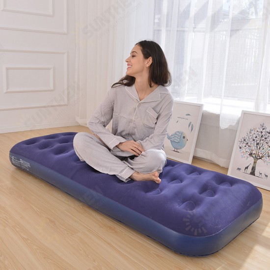 PVC Inflatable Bed Inflatable Mattress Air Mattress Bed Single Double Wide Soft Mattress Comfortable Outdoor Home