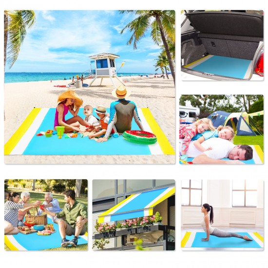 4-6 People Beach Mat 210T Polyester Waterproof Lightweight Large Picnic Mat Outdoor Camping Beach Yard