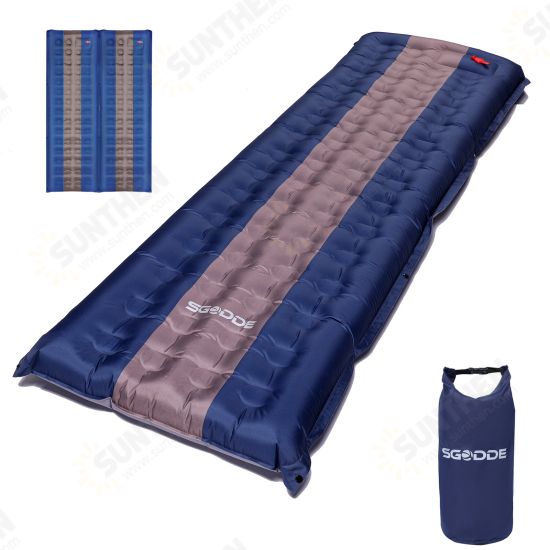 80D Spliceable Ultra Lightweight Sleeping Pad Portable Inflatable Mat Waterproof Outdoor Camping Travel Sleeping Mat