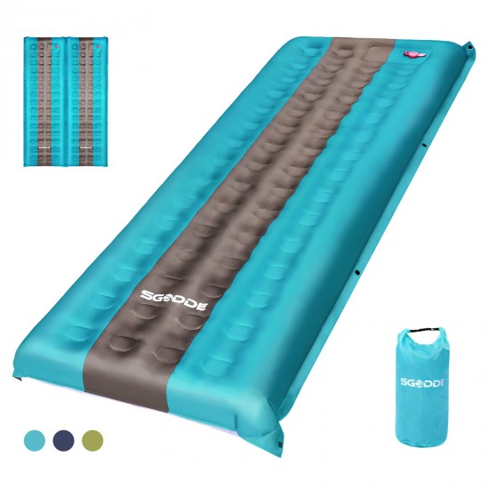 80D Spliceable Ultra Lightweight Sleeping Pad Portable Inflatable Mat Waterproof Outdoor Camping Travel Sleeping Mat