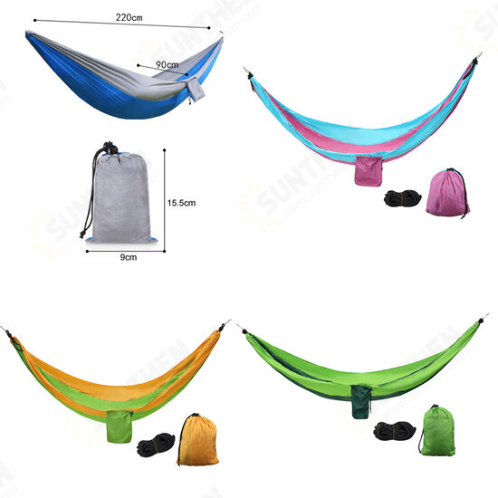 Single People Hanging Swing Bed Camping Hammock Outdoor Garden Travel with Storage Bag Carabiner Max Load 300kg