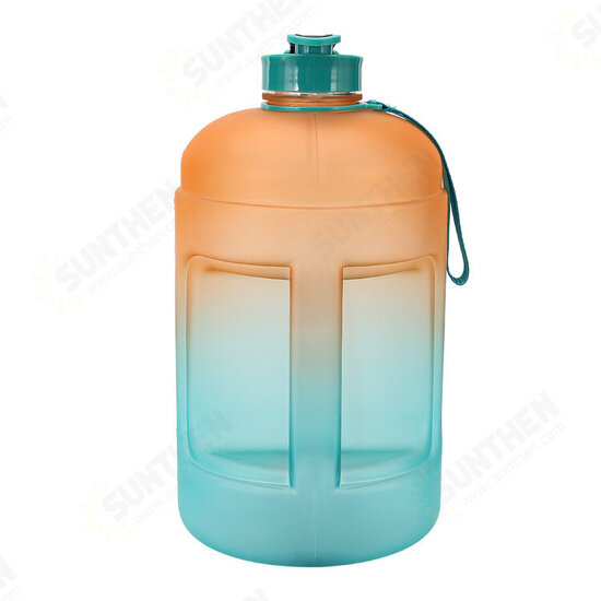 1 Gallon/3.78L PETG Time Marker Water Bottles Large High Capacity Training Water Jug with Leakproof Cap Wide-Mouth Jug Cup 2 Lids for Sports Gym Camping Travel