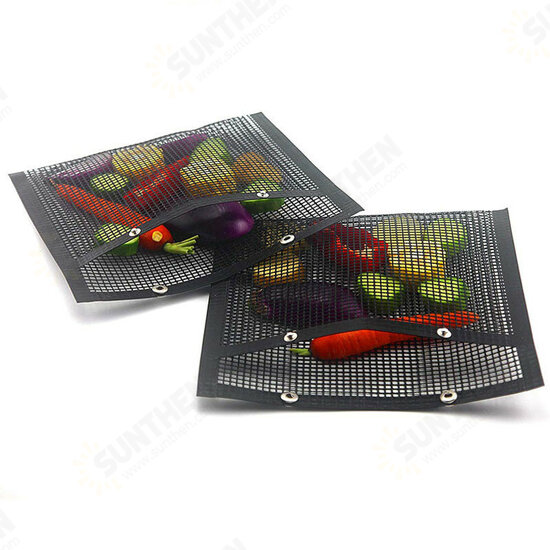 1 PC Non-stick Barbecue Mesh Mat Bag Reusable Cooking Grill BBQ Mat Baking Net Bag Outdoor Camping Picnic