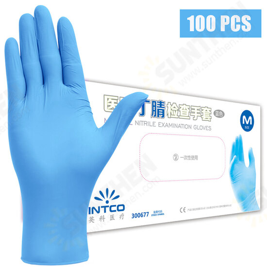 100 Pcs Disposable Blue Nitrile PVC Gloves Prevent Infection Dishwashing Kitchen Cut-Proof Gloves Cleaning Protective Gloves