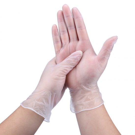 100PCS Vinyl Disposable Gloves Cleaning Protective Latex Gloves Examination Powder Food Safe PVC Glove