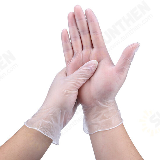 100PCS Vinyl Disposable Gloves Cleaning Protective Latex Gloves Examination Powder Food Safe PVC Glove