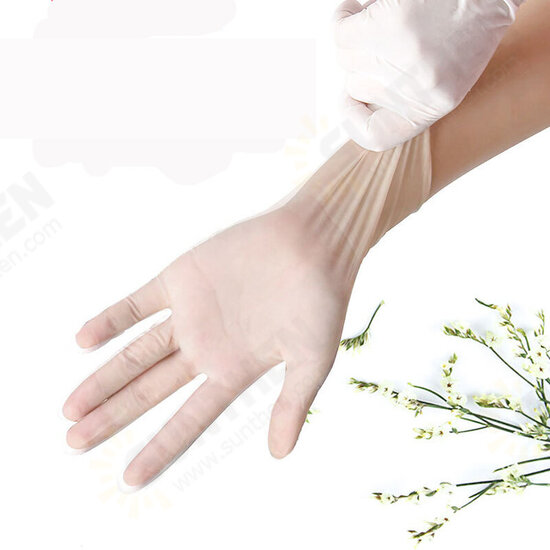 100PCS Vinyl Disposable Gloves Cleaning Protective Latex Gloves Examination Powder Food Safe PVC Glove