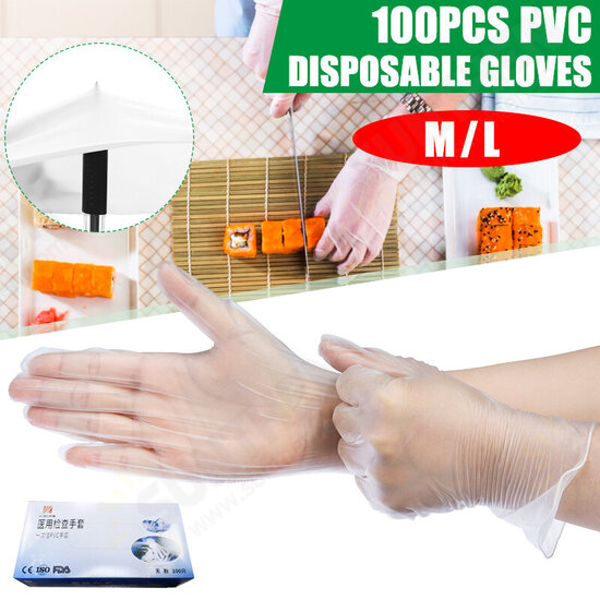 100*Pcs Disposable PVC Nitrile Rubber PVC BBQ Safety Gloves Waterproof Safety Glove