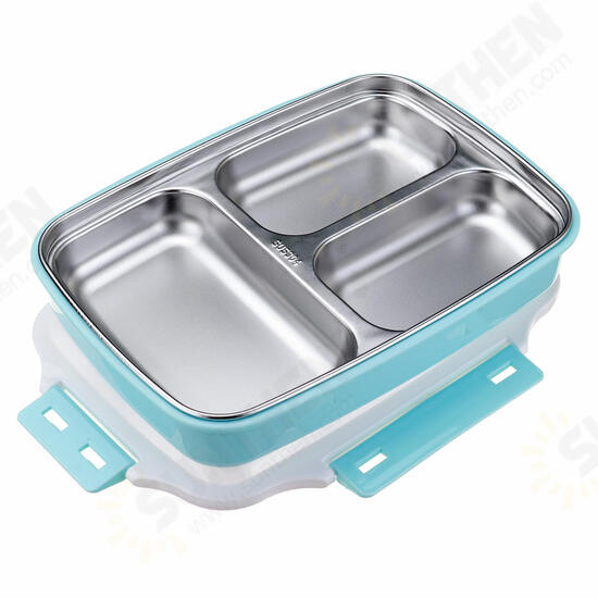 1.1L Stainless Steel Lunch Box Camping Picnic Tableware Food Container Leak-Proof Dinner Box