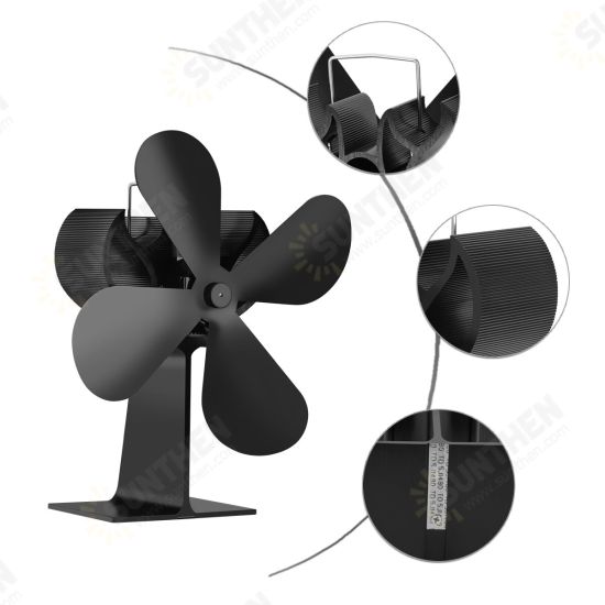 2 Pcs FFAN01 4 Blade Fireplace Fan Eco Friendly Quiet Winter Thermal Heat Power Fan Wood Burner Stove Fan Home Travel - Black 2 Pcs FFAN01 4 Blade Fireplace Fan Eco Friendly Quiet Winter Thermal Heat Power Fan Wood Burner Stove Fan Home Travel - Black
