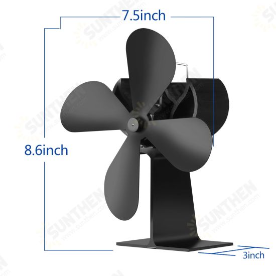 2 Pcs FFAN01 4 Blade Fireplace Fan Eco Friendly Quiet Winter Thermal Heat Power Fan Wood Burner Stove Fan Home Travel - Black 2 Pcs FFAN01 4 Blade Fireplace Fan Eco Friendly Quiet Winter Thermal Heat Power Fan Wood Burner Stove Fan Home Travel - Black