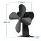 2 Pcs FFAN01 4 Blade Fireplace Fan Eco Friendly Quiet Winter Thermal Heat Power Fan Wood Burner Stove Fan Home Travel - Black 2 Pcs FFAN01 4 Blade Fireplace Fan Eco Friendly Quiet Winter Thermal Heat Power Fan Wood Burner Stove Fan Home Travel - Black