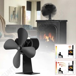 2 Pcs FFAN01 4 Blade Fireplace Fan Eco Friendly Quiet Winter Thermal Heat Power Fan Wood Burner Stove Fan Home Travel - Black 2 Pcs FFAN01 4 Blade Fireplace Fan Eco Friendly Quiet Winter Thermal Heat Power Fan Wood Burner Stove Fan Home Travel - Black