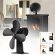 2 Pcs FFAN01 4 Blade Fireplace Fan Eco Friendly Quiet Winter Thermal Heat Power Fan Wood Burner Stove Fan Home Travel - Black 2 Pcs FFAN01 4 Blade Fireplace Fan Eco Friendly Quiet Winter Thermal Heat Power Fan Wood Burner Stove Fan Home Travel - Black