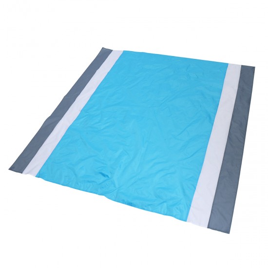 210x200cm Waterproof Beach Blanket 4-6 Persons Lightweight Sand Resistant Beach Mat Picnic Mat with Storage Bag Peg for Camping Hiking