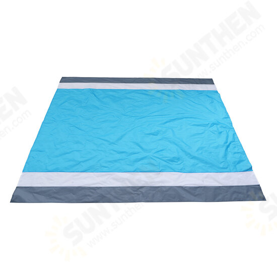 210x200cm Waterproof Beach Blanket 4-6 Persons Lightweight Sand Resistant Beach Mat Picnic Mat with Storage Bag Peg for Camping Hiking