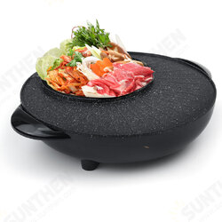 220V Electric Multi Cooker 2-IN-1 Hot Pot BBQ Oven Smokeless Non Stick Barbecue Roasting Baking Plate