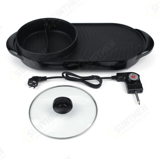 220V Electric Multi Cooker 2-IN-1 Hot Pot BBQ Oven Smokeless Non Stick Barbecue Roasting Baking Plate 220V Electric Multi Cooker 2-IN-1 Hot Pot BBQ Oven Smokeless Non Stick Barbecue Roasting Baking Plate