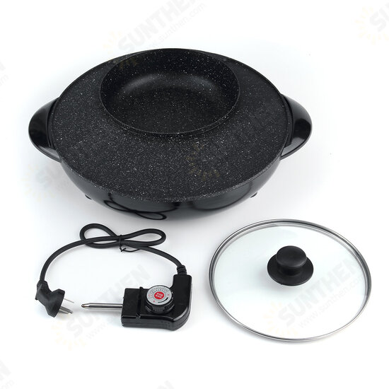 220V Electric Multi Cooker 2-IN-1 Hot Pot BBQ Oven Smokeless Non Stick Barbecue Roasting Baking Plate 220V Electric Multi Cooker 2-IN-1 Hot Pot BBQ Oven Smokeless Non Stick Barbecue Roasting Baking Plate