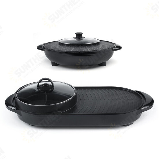 220V Electric Multi Cooker 2-IN-1 Hot Pot BBQ Oven Smokeless Non Stick Barbecue Roasting Baking Plate 220V Electric Multi Cooker 2-IN-1 Hot Pot BBQ Oven Smokeless Non Stick Barbecue Roasting Baking Plate