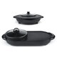 220V Electric Multi Cooker 2-IN-1 Hot Pot BBQ Oven Smokeless Non Stick Barbecue Roasting Baking Plate