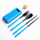 3 Pcs ABS Fork Spoon Chopstick Folding Tableware Camping Picnic Travel Portable Chinese Dinnerware Sets