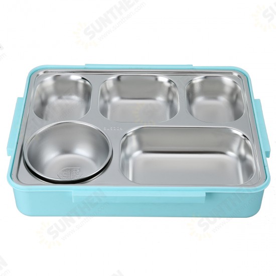 304 Stainless Steel Lunch Box 4/5 Grid Leakproof Food Container Outdoor Camping Picnic Kitchen