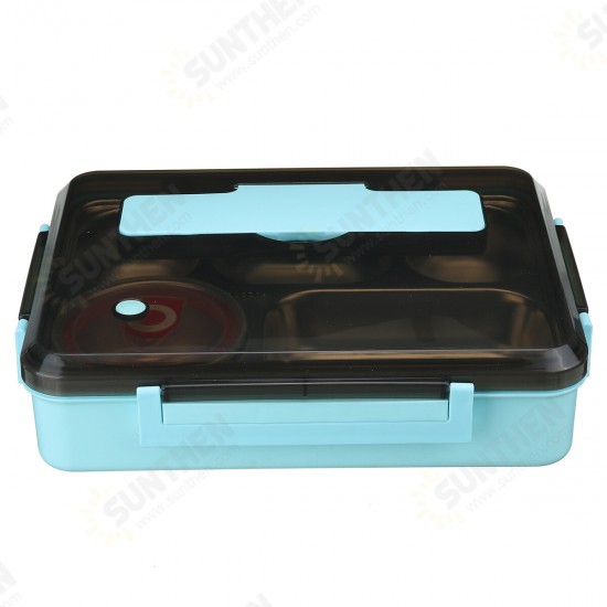 304 Stainless Steel Lunch Box 4/5 Grid Leakproof Food Container Outdoor Camping Picnic Kitchen