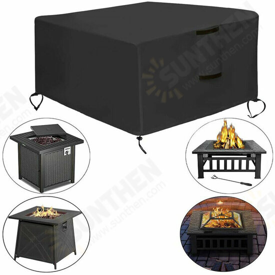 30~50inch Oxford Cloth Fire Pit Cover Patio Square Table Cover Grill BBQ Gas Waterproof Anti Crack UV Protector